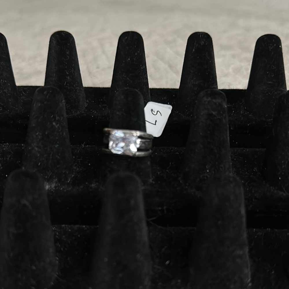 Silpada Silver Ring with Clear Stone